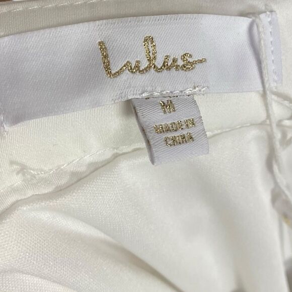 Lulus Maxi Skirt Womens M White Side Slit Lined Minimalist Formal High Rise - Picture 3 of 14